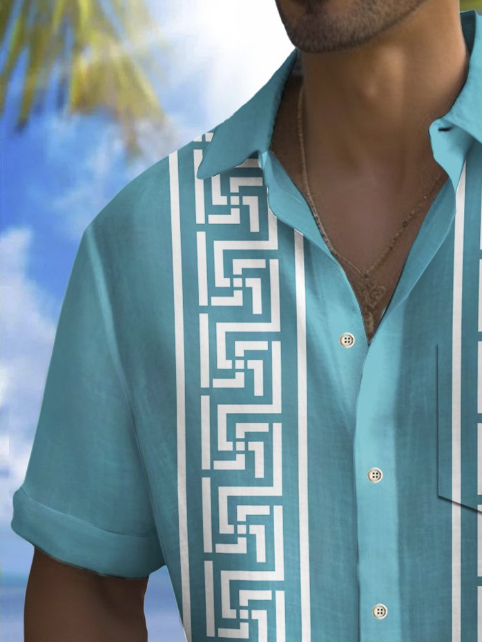 Camisa Guayabera Vintage de los años 60 para hombre de Alohadaddy, camisa de campamento con bolsillo elástico, talla grande