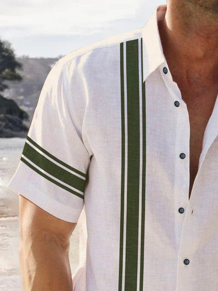 Camisa básica con estampado de rayas y bolsillo en el pecho de Alohadaddy, camisa para hombre de talla grande