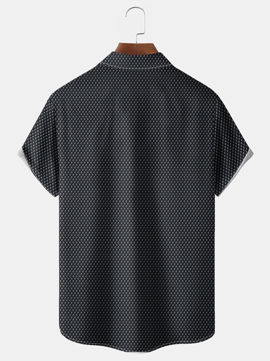 Alohadaddy Vintage Geometric Texture Print Chest Pocket Shirt Plus Size Men&