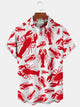 Camisa hawaiana con estampado de langosta y bolsillo para acampar para hombre de Alohadaddy Beach Vacation, talla grande