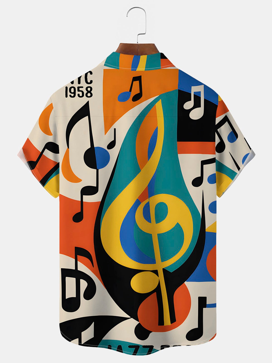 Chemise extensible à poche poitrine pour homme avec imprimé notes de musique vintage Alohadaddy Big Tall