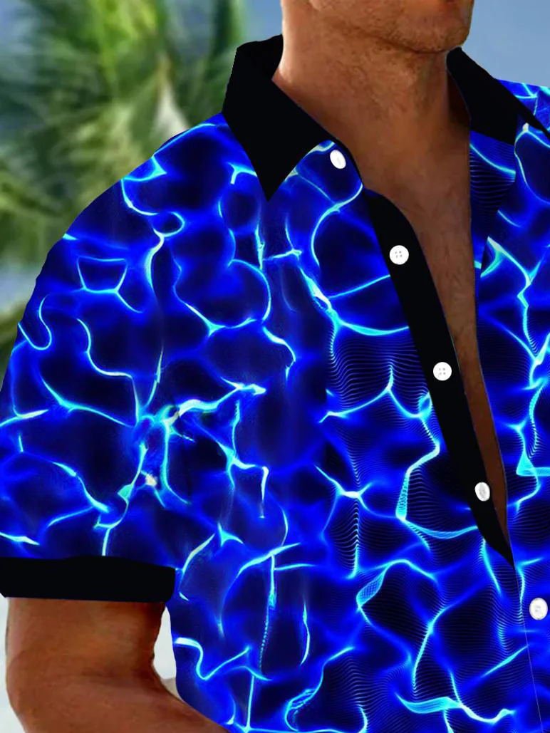 Chemise extensible à imprimé dégradé vintage Alohadaddy pour homme avec poche poitrine et imprimé texturé