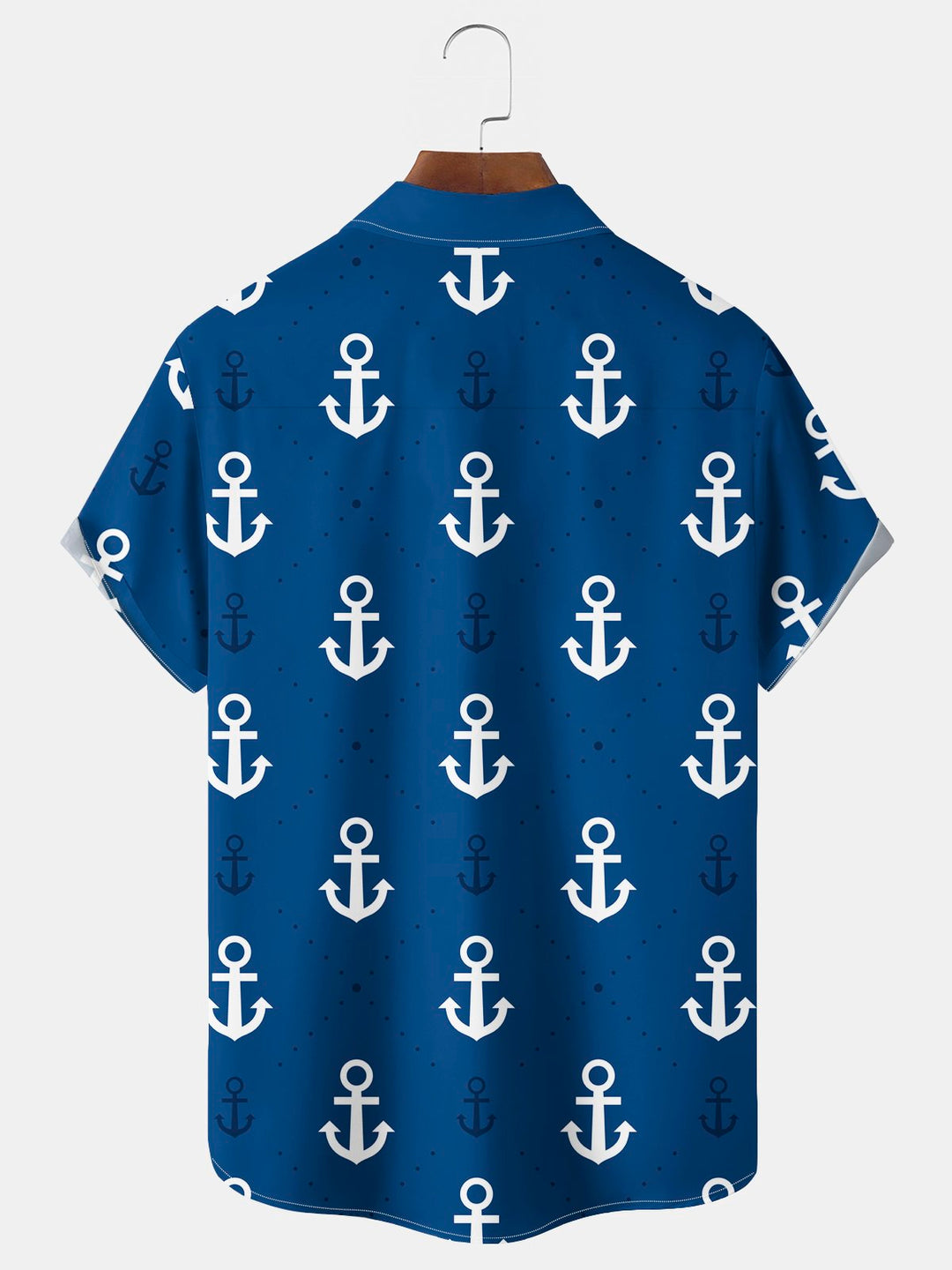 Camisa hawaiana para hombre Alohadaddy Beach Vacation con estampado de ancla náutica y bolsillo para acampar, talla grande