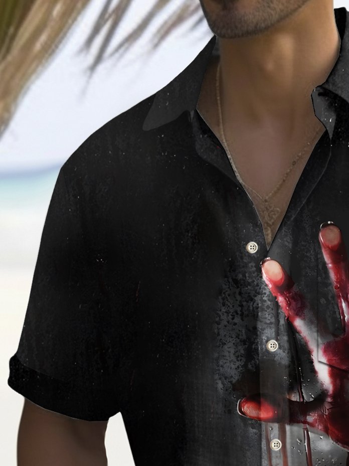 Alohadaddy Halloween Blood Handprint Print Men&