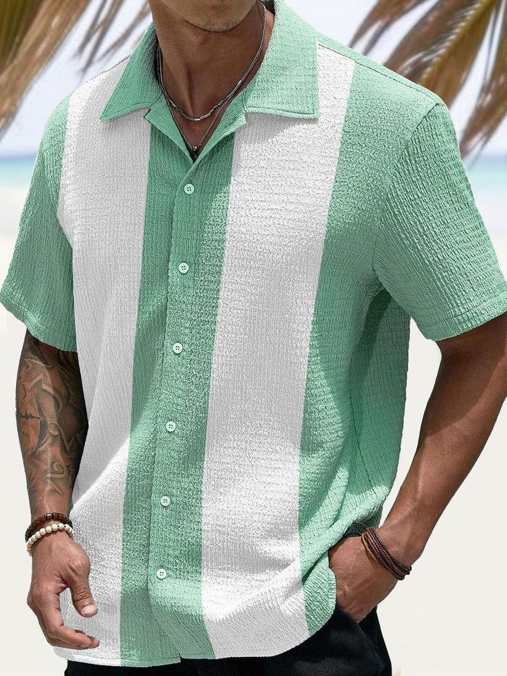 Chemise à manches courtes et poches à boutons pour homme Alohadaddy Retro Basic Bowling Contrast Color 60s 3D Digital Print Big &amp;amp; Tall