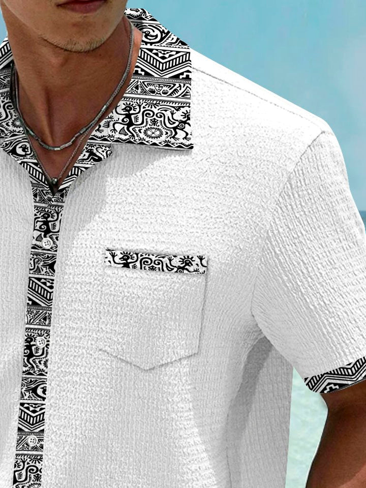 Alohadaddy Basic Ethnic Pattern Patchwork Printed Men&