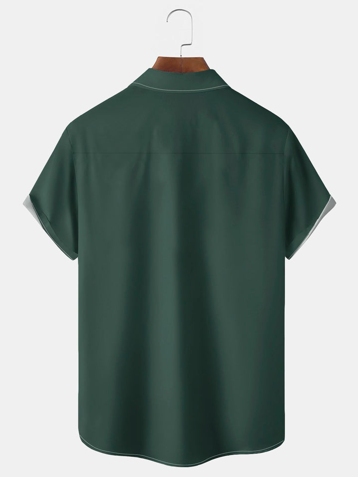 Chemise extensible à poche poitrine pour homme avec imprimé vintage de bowling et de muscle car d&