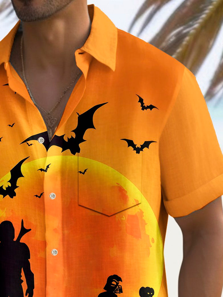 Chemise extensible à poche poitrine pour homme avec imprimé dessin animé d&