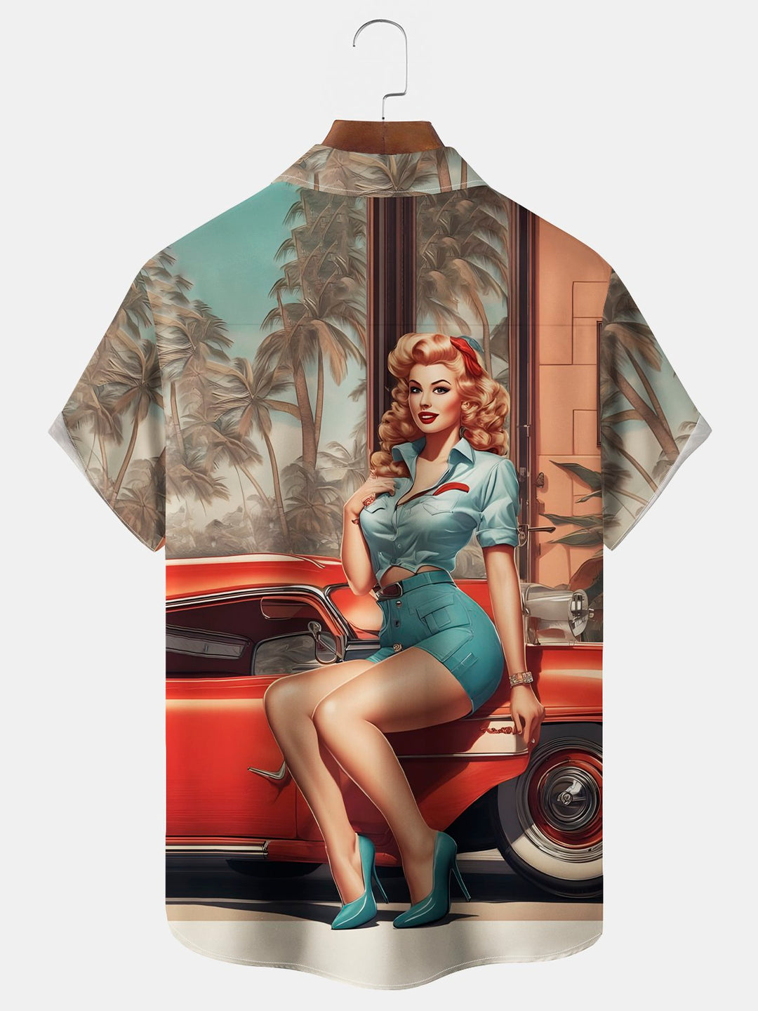 Alohadaddy Vintage Car Girl Poster Printed Men&