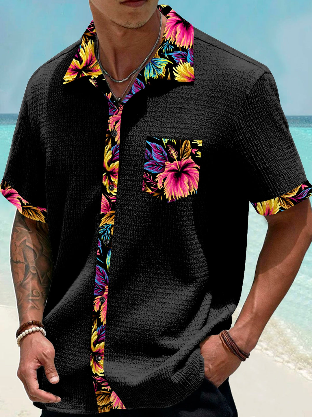 Alohadaddy Basic Floral Patchwork Printed Men&
