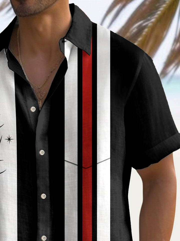 Alohadaddy Vintage Bowling Geometric Cocktail Print Men&