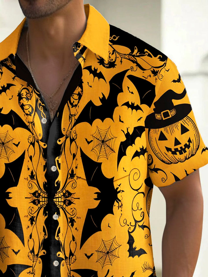 Alohadaddy Halloween Pumpkin Bat Print Men&