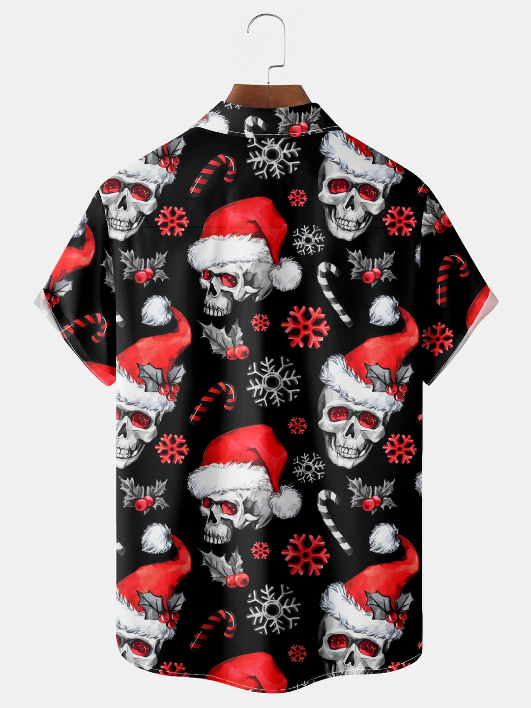 Chemise extensible à poche poitrine pour homme avec imprimé tête de mort de Noël Alohadaddy Big Tall