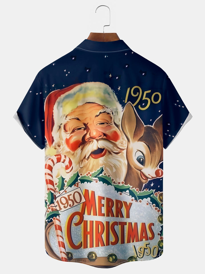 Chemise extensible à poche poitrine pour homme avec imprimé de Noël Alohadaddy Big Tall