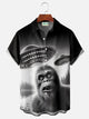 Alohadaddy Vintage Orangutan Alien 3D Digital Print Men's Button Pocket Short Sleeve Shirt Big & Tall