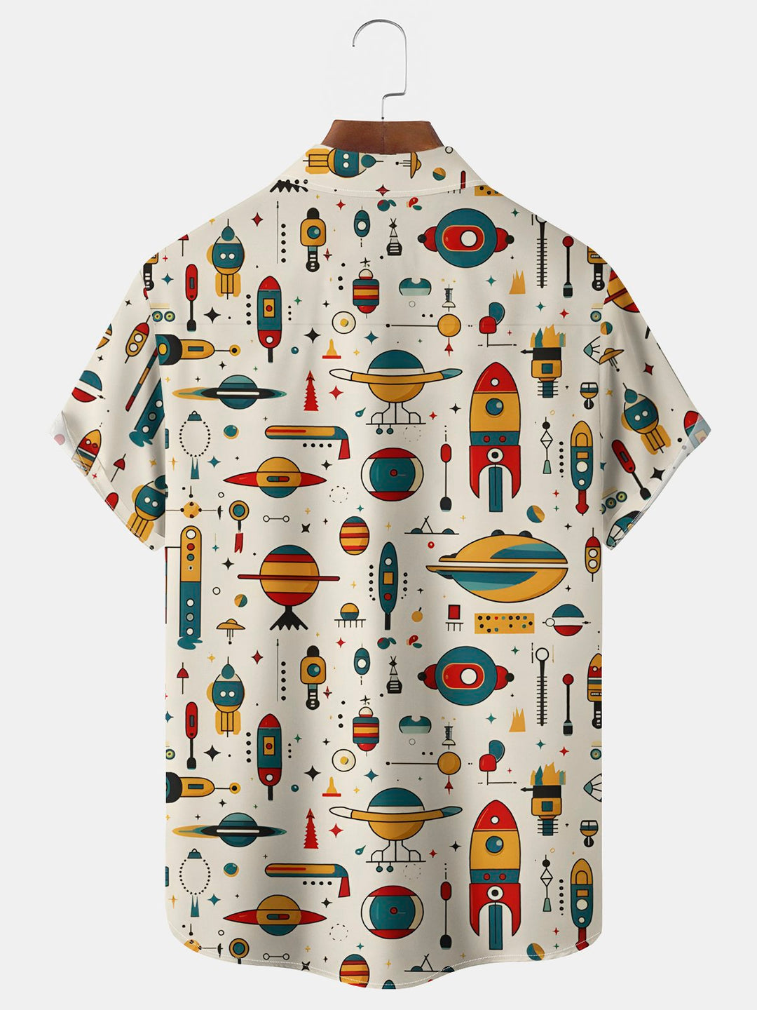 Alohadaddy Vintage Geometric Spaceship Print Men&