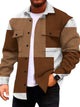 Alohadaddy Retro Geometric Corduroy  Ethnic Graphics 3D Digital Printing Men's Workwear Pocket Jacket Coat Big & Tall