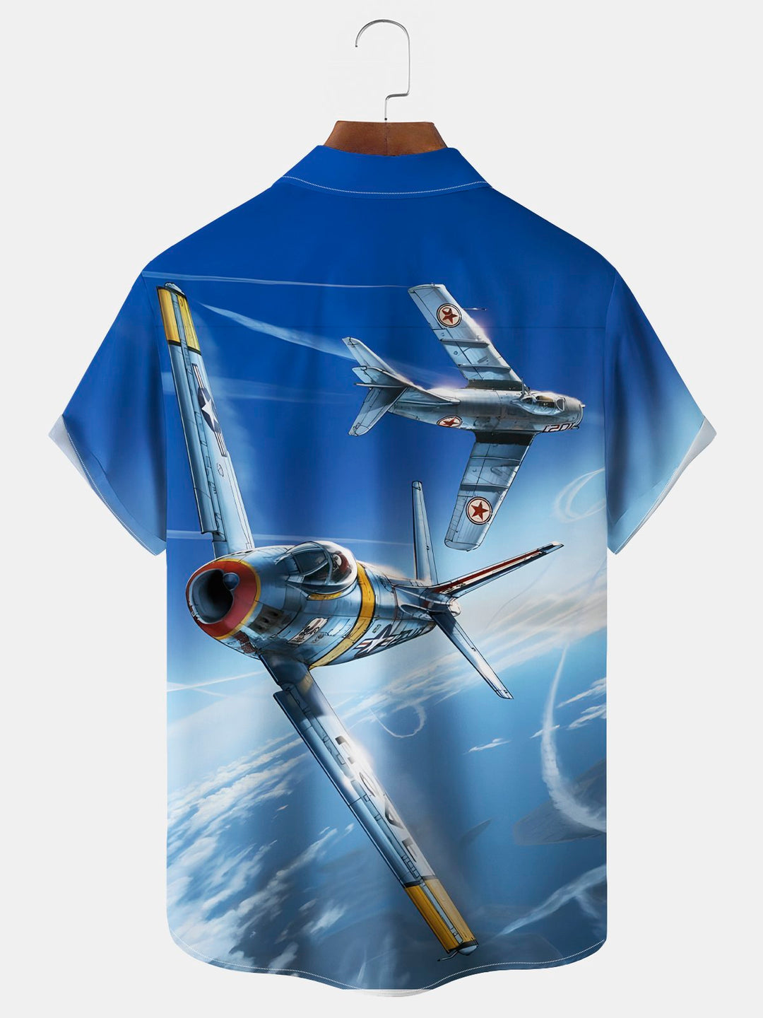 Camisa hawaiana elástica con bolsillo en el pecho y estampado vintage de luchador de Alohadaddy para hombre, estilo aviador táctico de combate