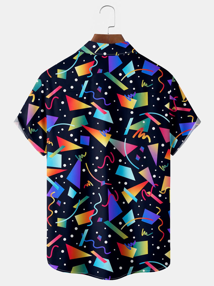 Alohadaddy Vintage 80s Gradient Geometric Print Men&
