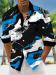 Alohadaddy Retro Gradient Art Abstract 3D Digital Printing Men's Button Pocket Long Sleeve Shirt