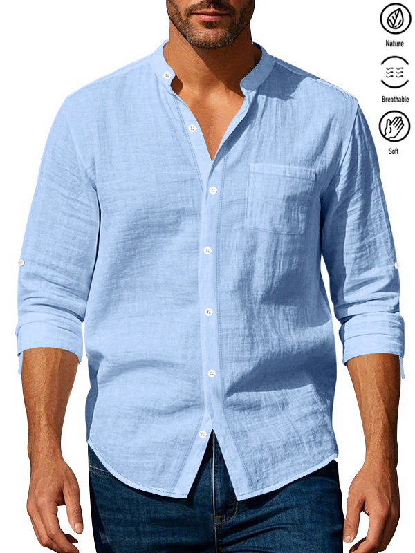 Alohadaddy® Basic Solid Color Cotton Linen Print Men&