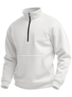 Alohadaddy® Basic Solid Colior Men's Stand Collar Zipper Pocket Sweatshirt Big & Tall