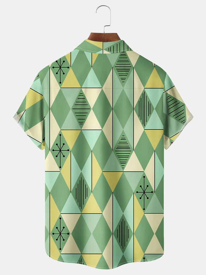 Alohadaddy® Vintage Medieval Atomic Geometry Print Men&