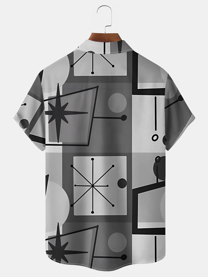 Alohadaddy® Vintage Medieval Atomic Geometry Print Men&