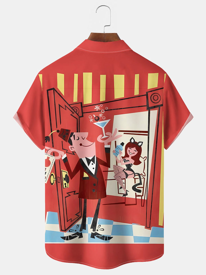 Alohadaddy® Vintage Medieval Atomic Cartoon Print Men&