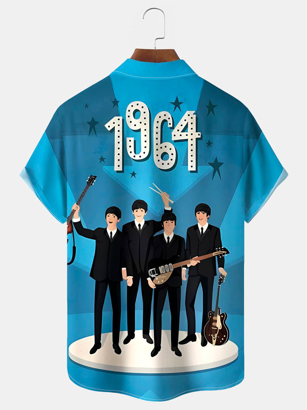 Alohadaddy® Vintage Medieval Atomic Music Cartoon Print Men&