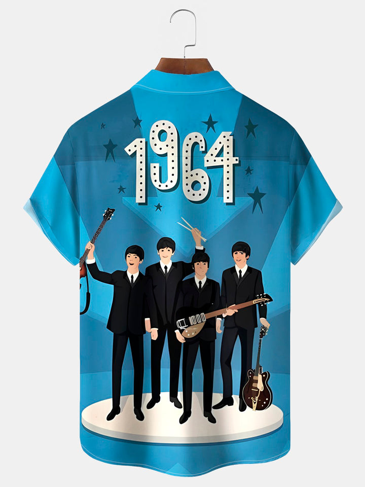 Alohadaddy® Vintage Medieval Atomic Music Cartoon Print Men&