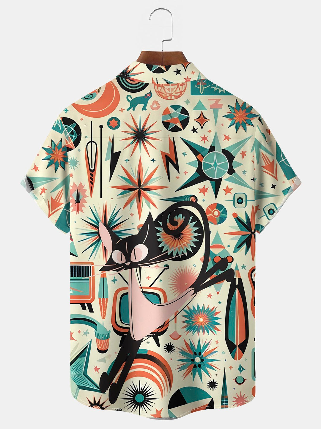 Alohadaddy® Vintage Medieval Atomic Cat Print Men&