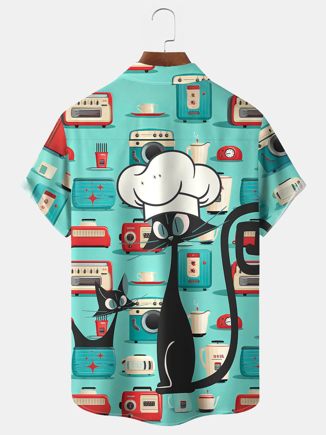 Alohadaddy® Vintage Medieval Atomic Cat Print Men&