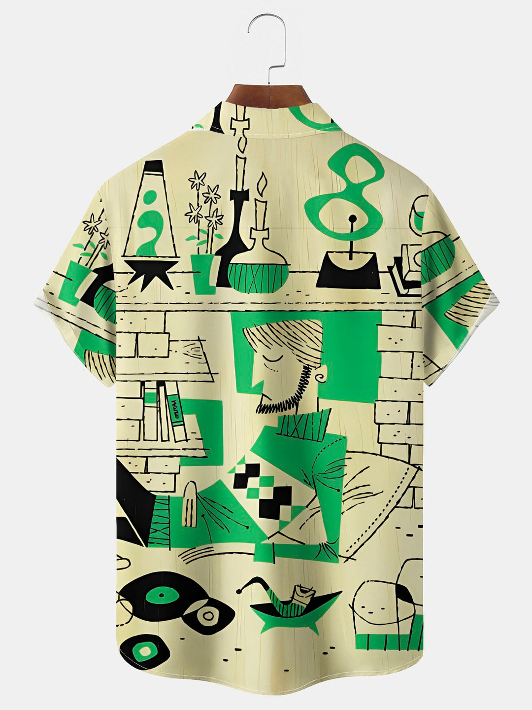 Alohadaddy® Vintage Medieval Atomic Music Cartoon Print Men&
