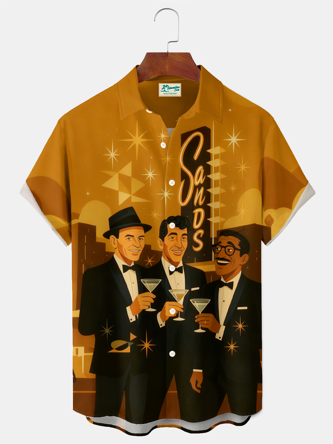 Alohadaddy® Vintage Music Rat Pack Graphic Print Men&