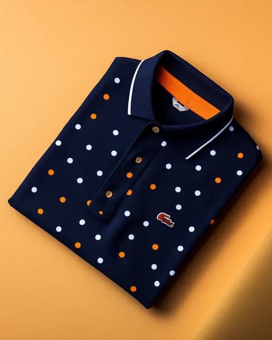 Alohadaddy® Business Striped Polka Dot Logo Print Elastic Button Men's Short-Sleeve Polo Shirt Big & Tall