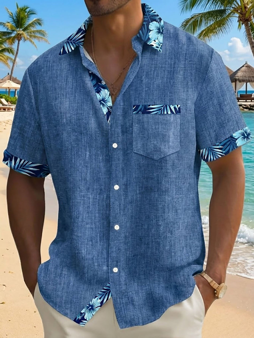 Alohadaddy® Hawaii Basic Textured Floral Print Men&