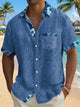 Alohadaddy® Hawaii Basic Textured Floral Print Men's Button-Down Short-Sleeve Shirt Big & Tall