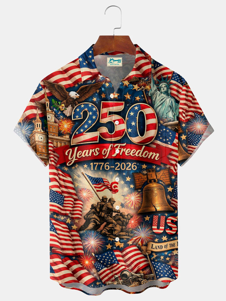 Alohadaddy® Retro 250th Anniversary National Flag Print Men&
