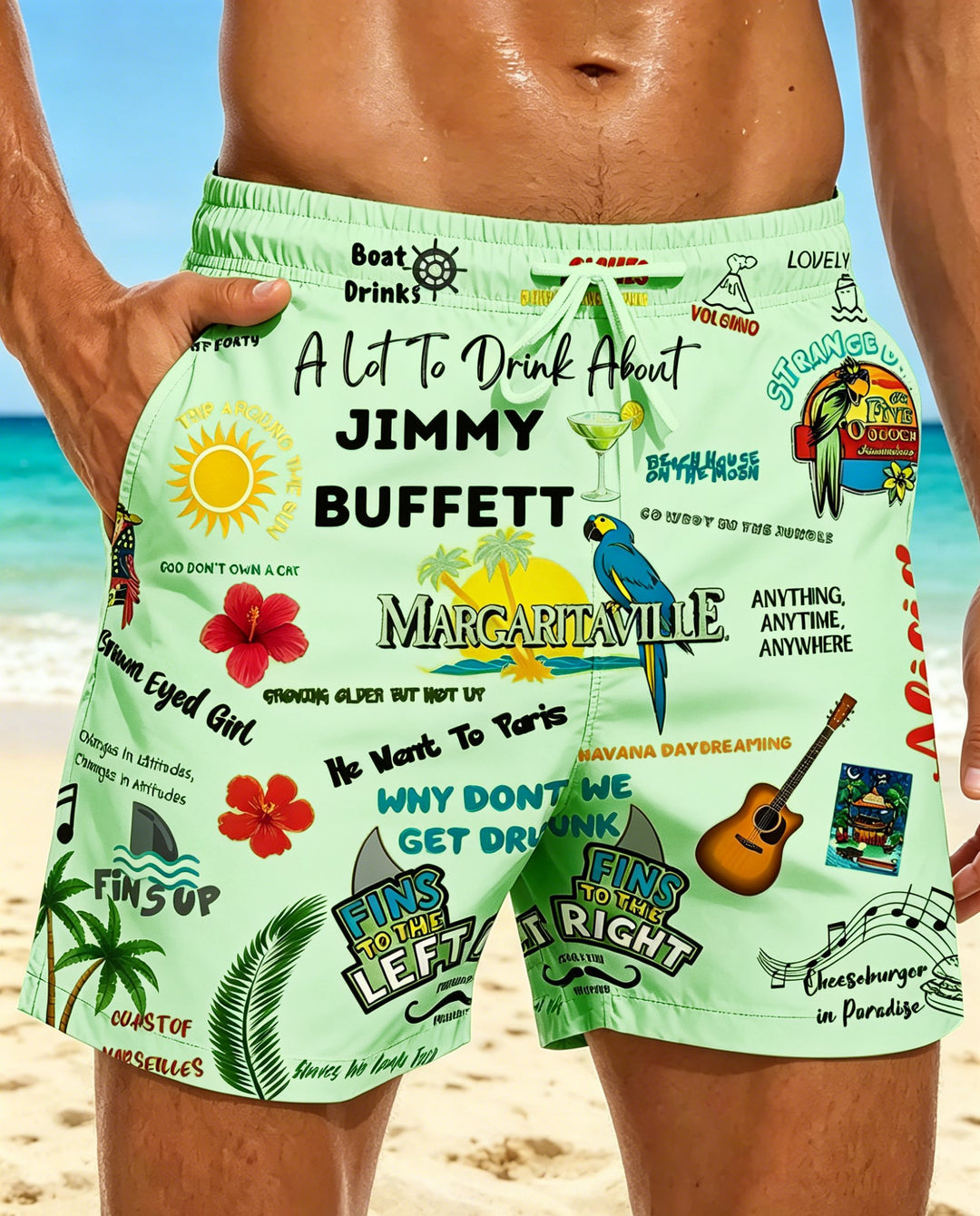 Alohadaddy® Hawaiian Palm Tree Print Men&