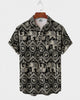 Alohadaddy® Men's Short-Sleeve Button-Down Shirt with Pocket Tribal Print