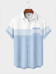 Alohadaddy® Men's Short-Sleeve Button-Down Shirt with Pocket Geometric Print
