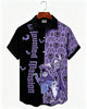 Alohadaddy® Men's Short-Sleeve Button-Down Shirt with Pocket Halloween Print