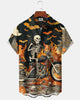 Alohadaddy® Men's Short-Sleeve Button-Down Shirt with Pocket Halloween Print