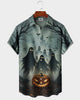 Alohadaddy® Men's Short-Sleeve Button-Down Shirt with Pocket Halloween Print