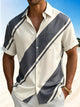Alohadaddy® Basic Striped Print Men's Short-Sleeve Shirt