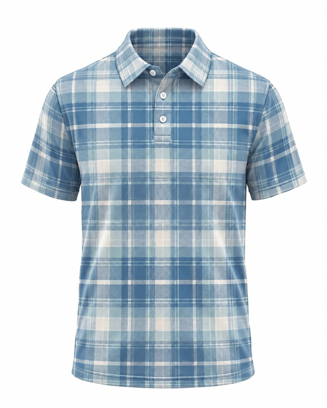 Men’s Basic Casual Checkered pattern Retro Print Button Down Polo Short-Sleeve Big &amp; Tall