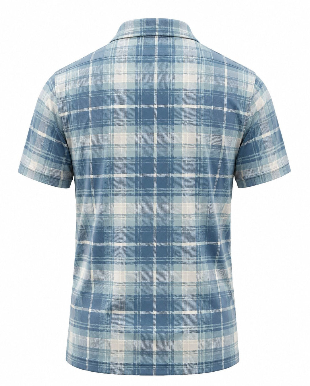Men’s Basic Casual Checkered pattern Retro Print Button Down Polo Short-Sleeve Big &amp; Tall