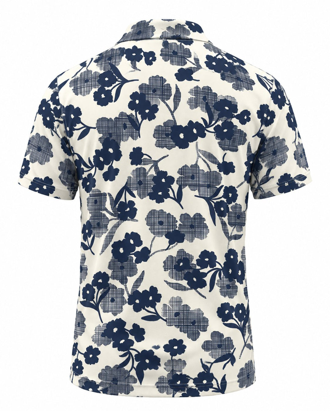 Men’s Basic Casual Flowering and plants Retro Print Button Down Polo Short-Sleeve Big &amp; Tall
