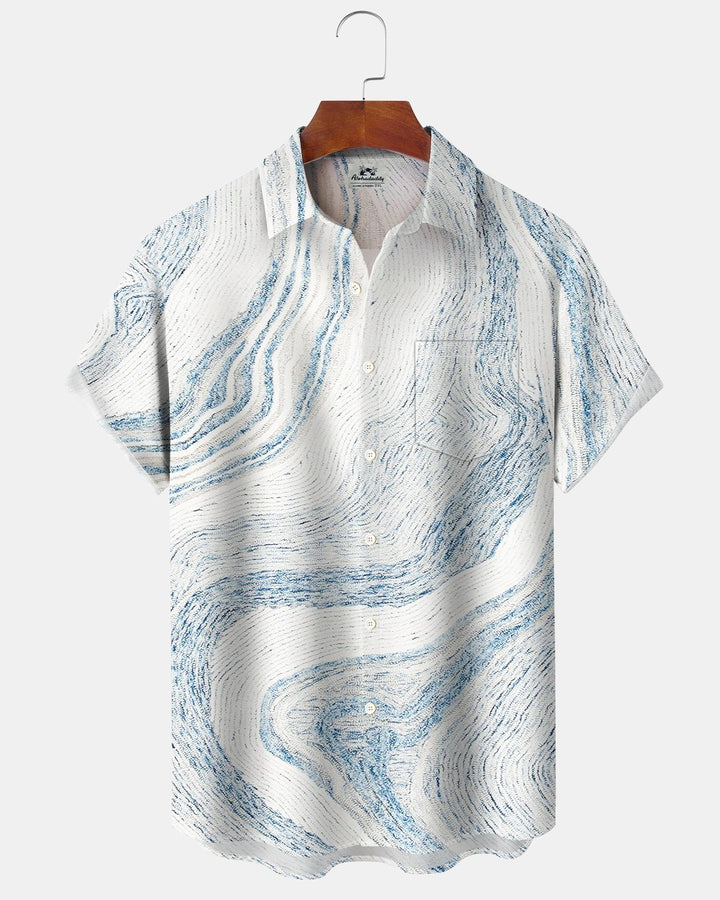 Alohadaddy® Casual Striped Abstract Print Men&